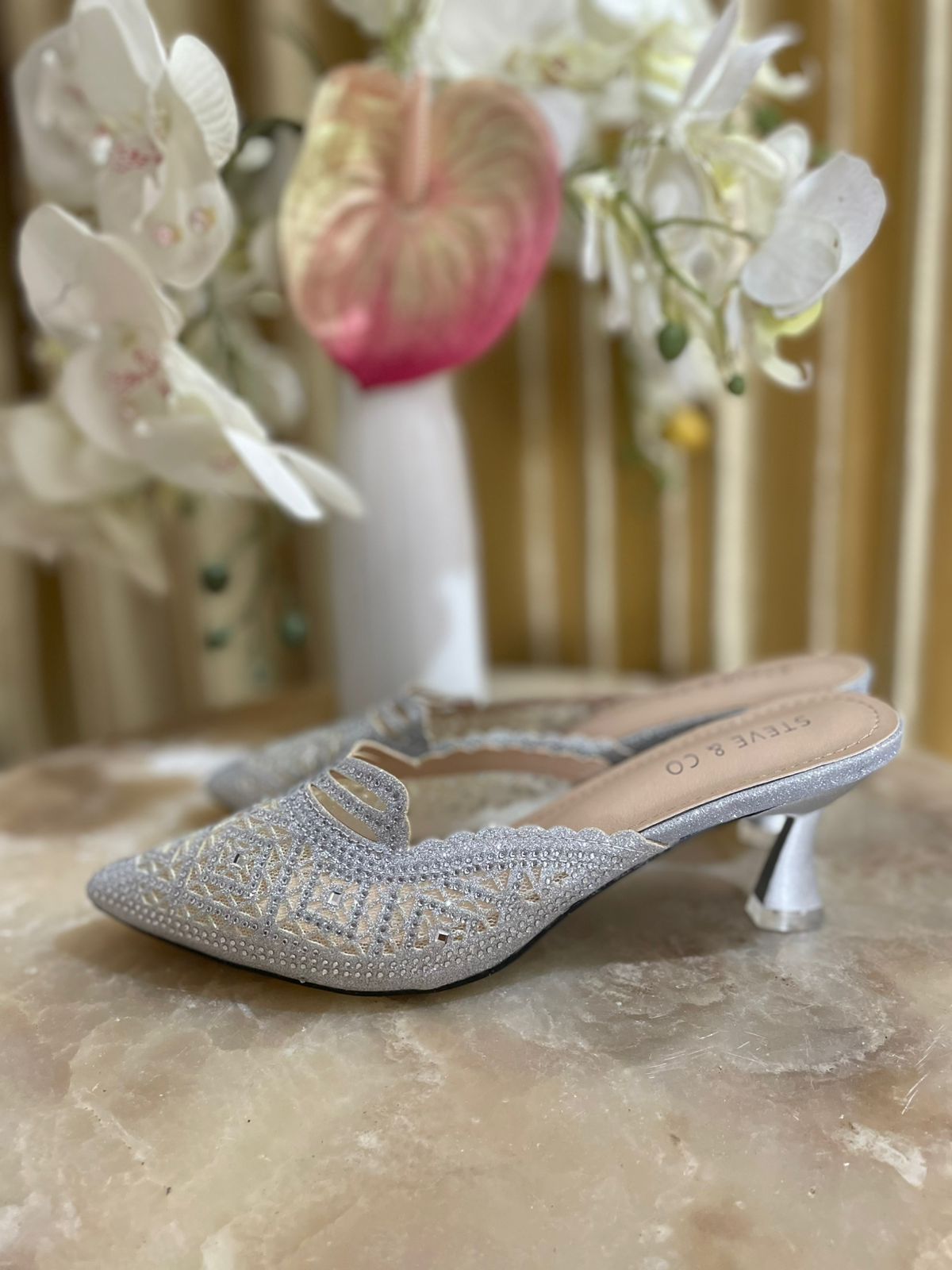 Heels SCO 02 Silver Blink Slip on