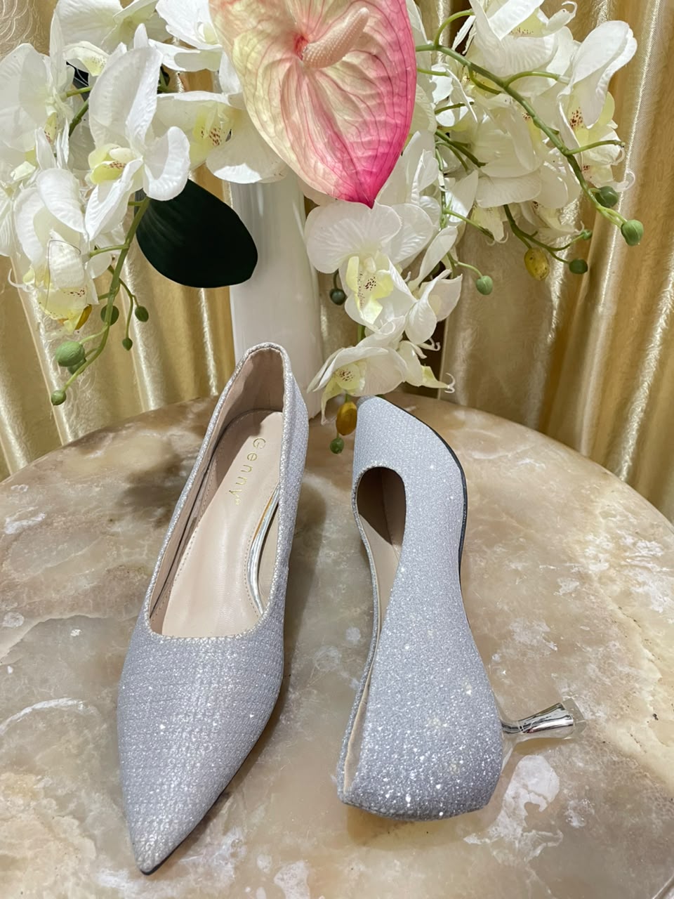 Heels GN38 Silver Gliter Pumps