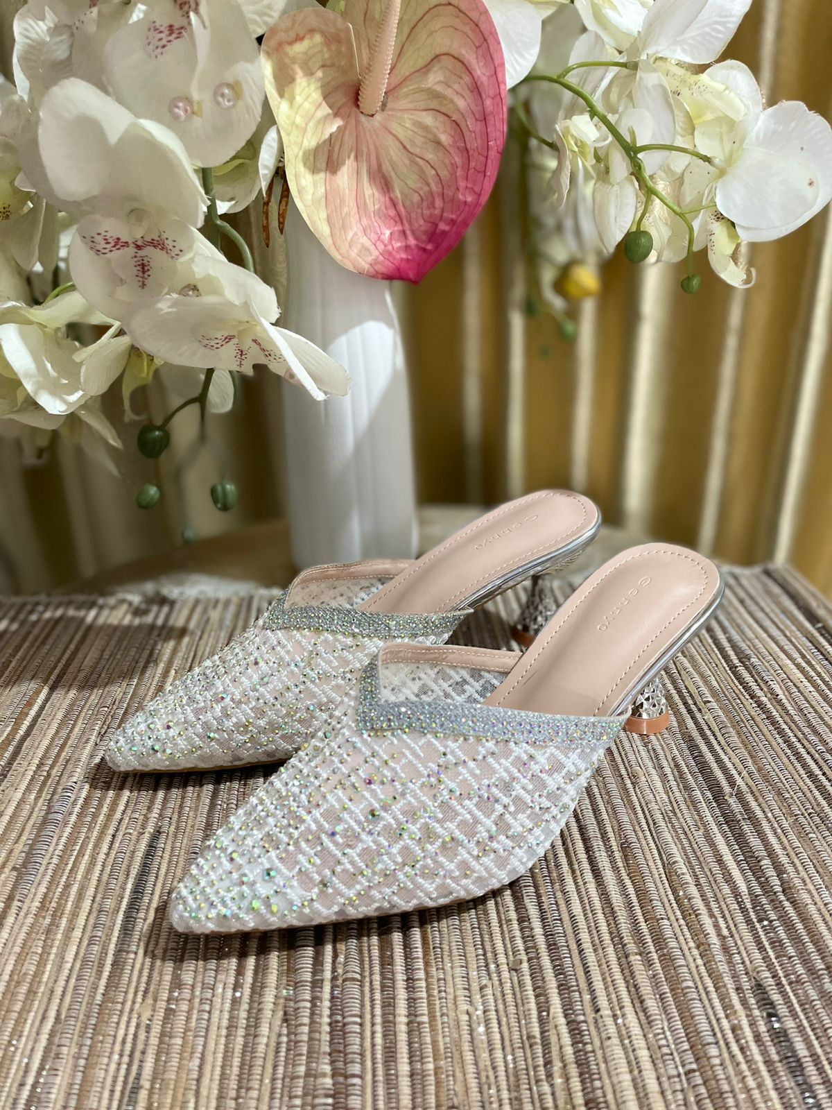 Heels GN 49 Silver slip on