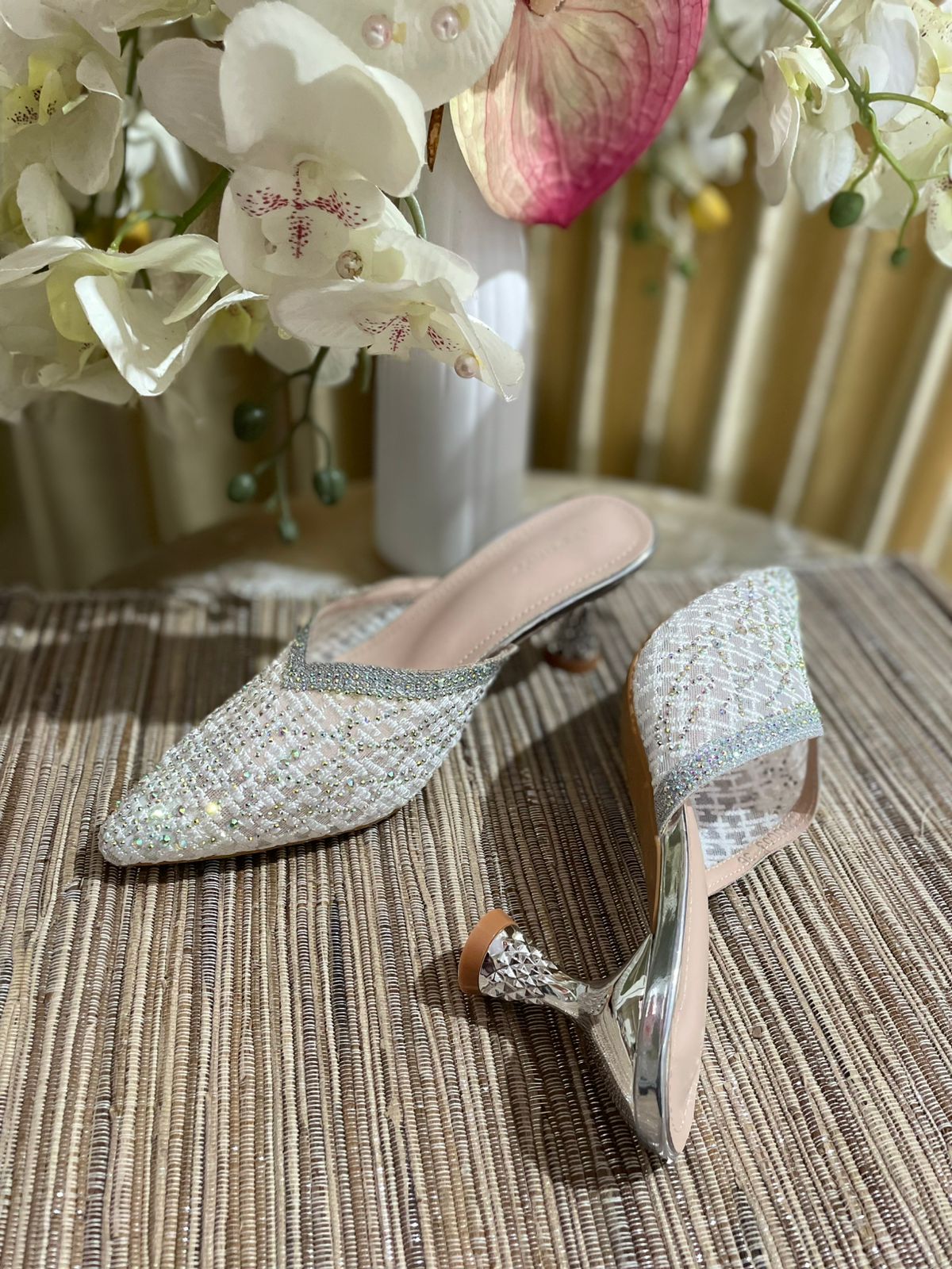 Heels GN 49 Silver slip on