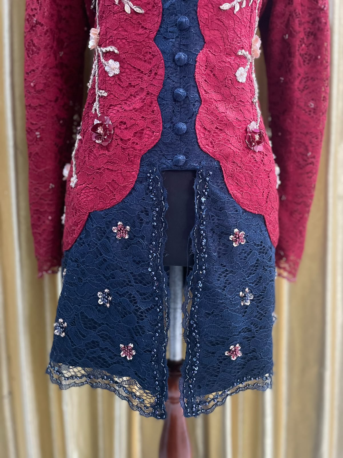 Kebaya Mix Maroon-Navy Premium
