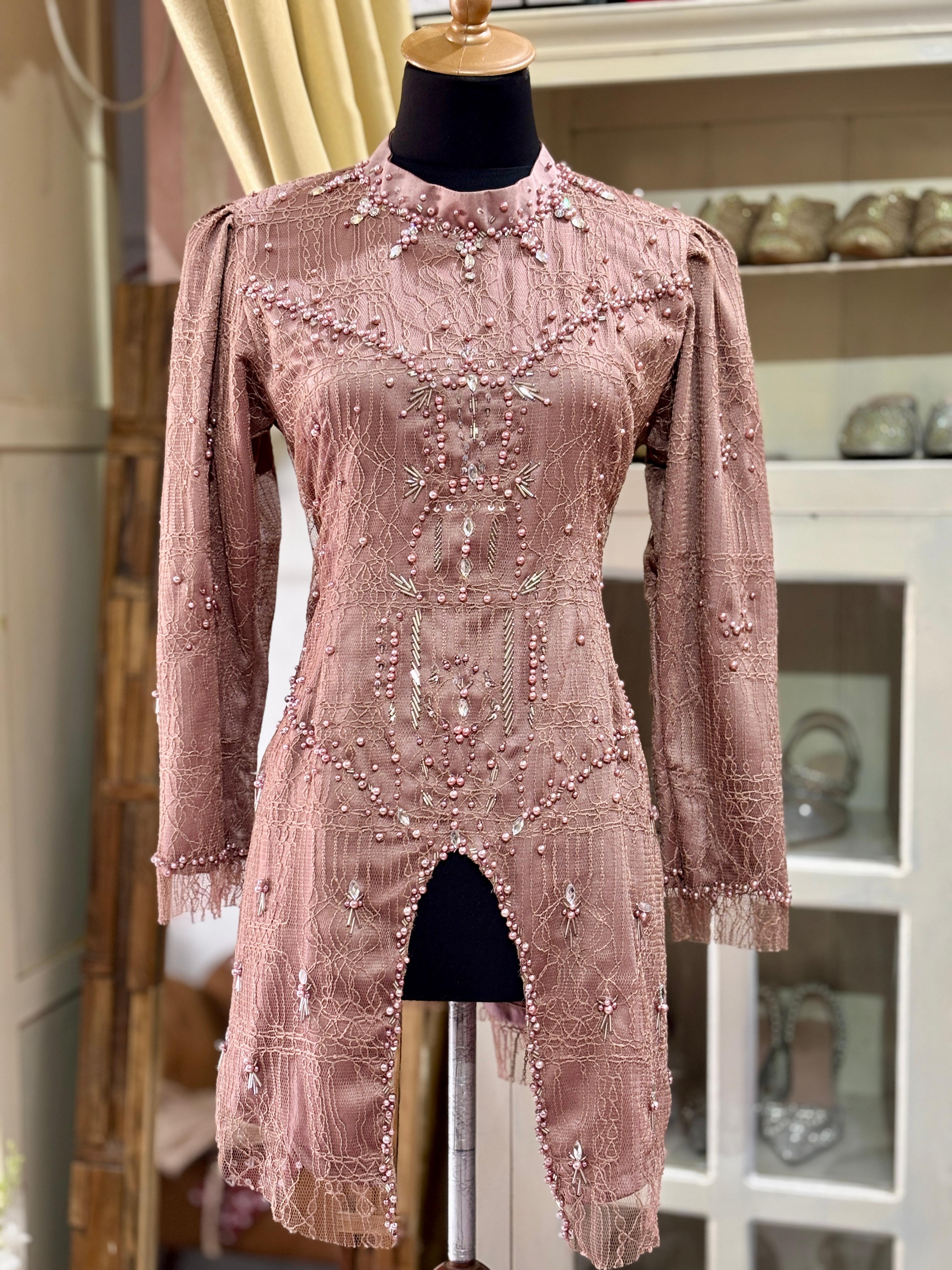 Kebaya Brokat Mocca-Rosegold