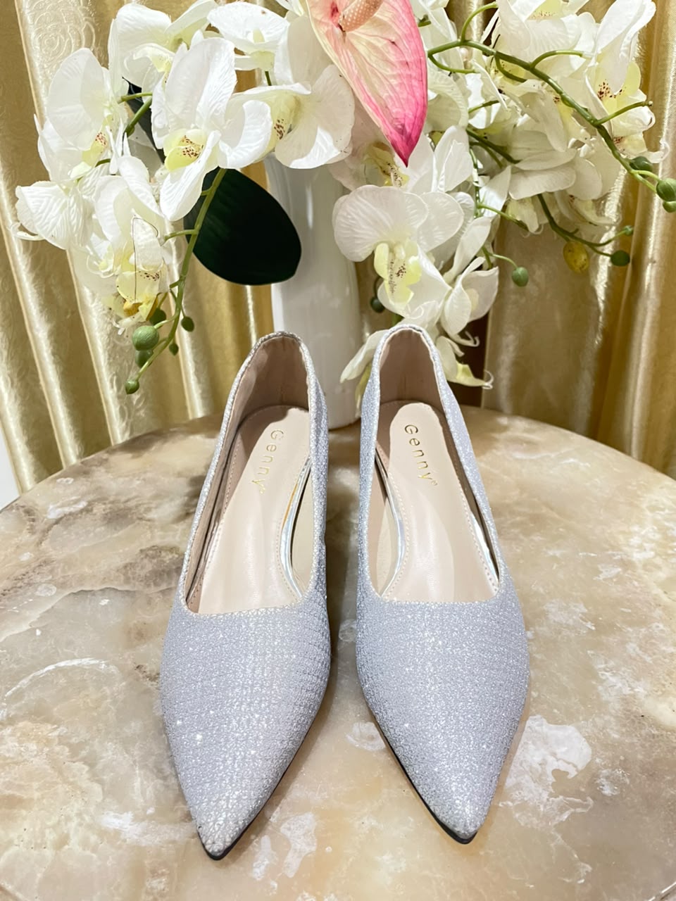 Heels GN38 Silver Gliter Pumps