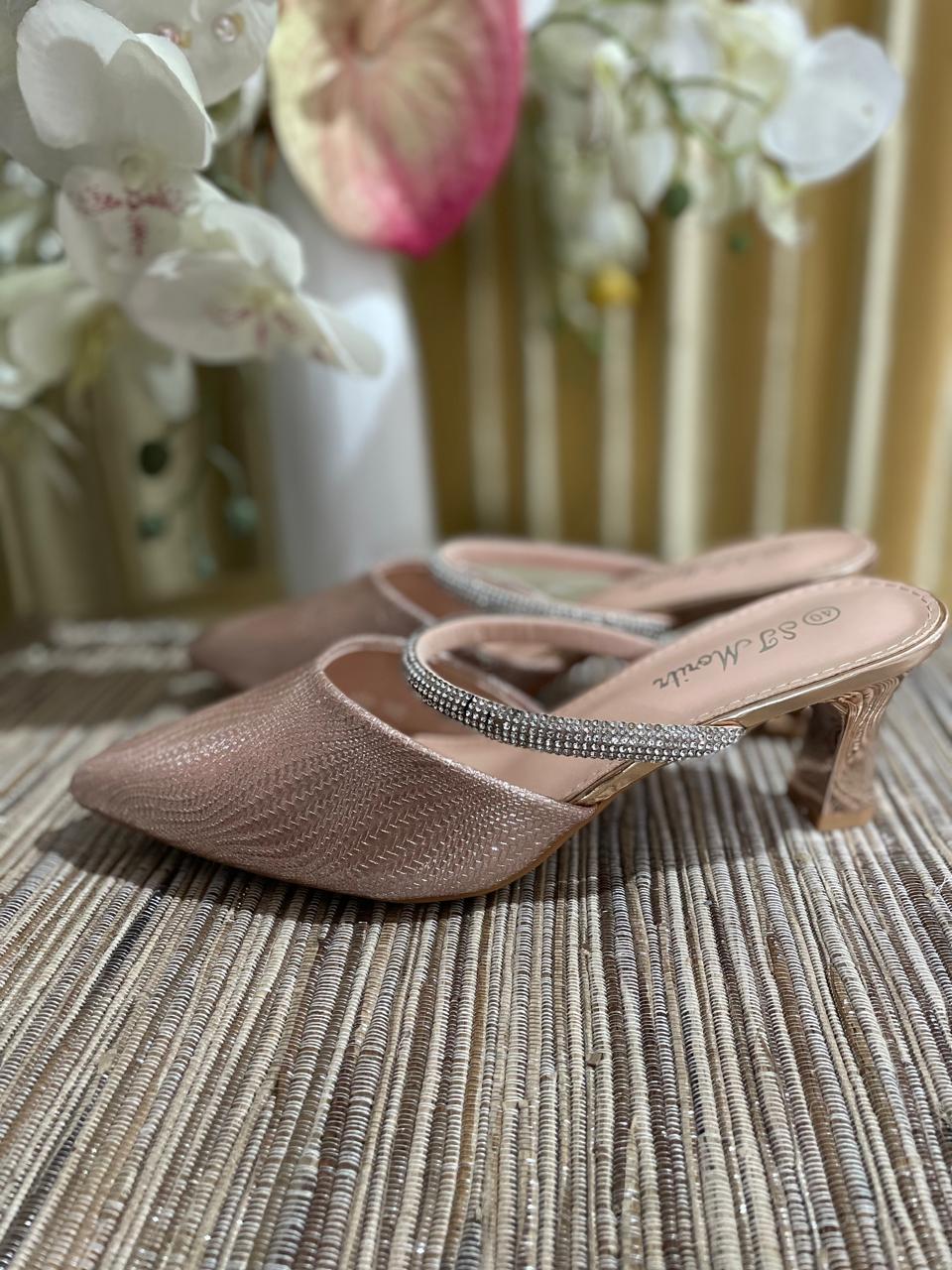 Heels STM 11 Rosegold Gliter slip on