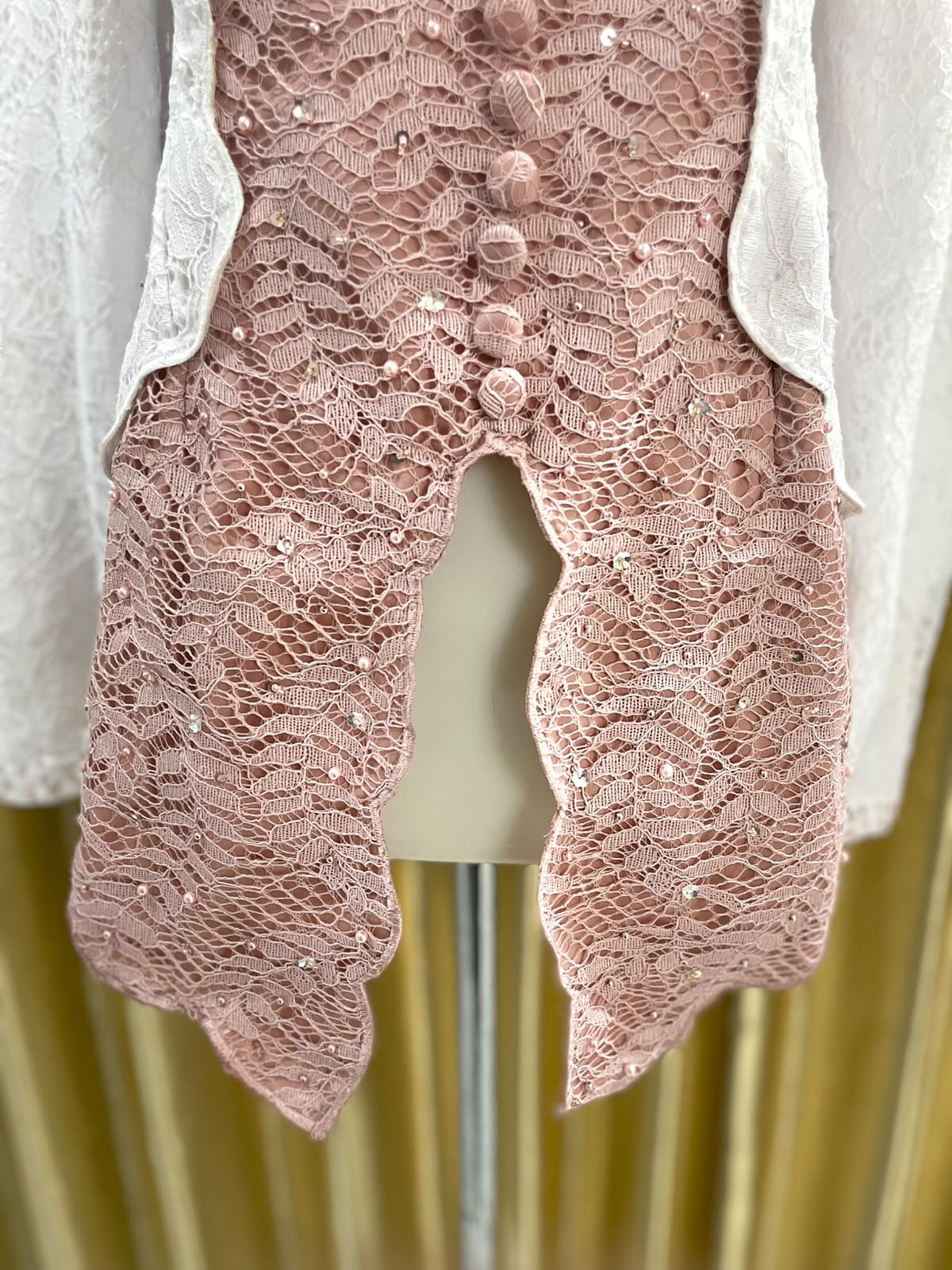 Kebaya Mix White-Dusty Pink Premium