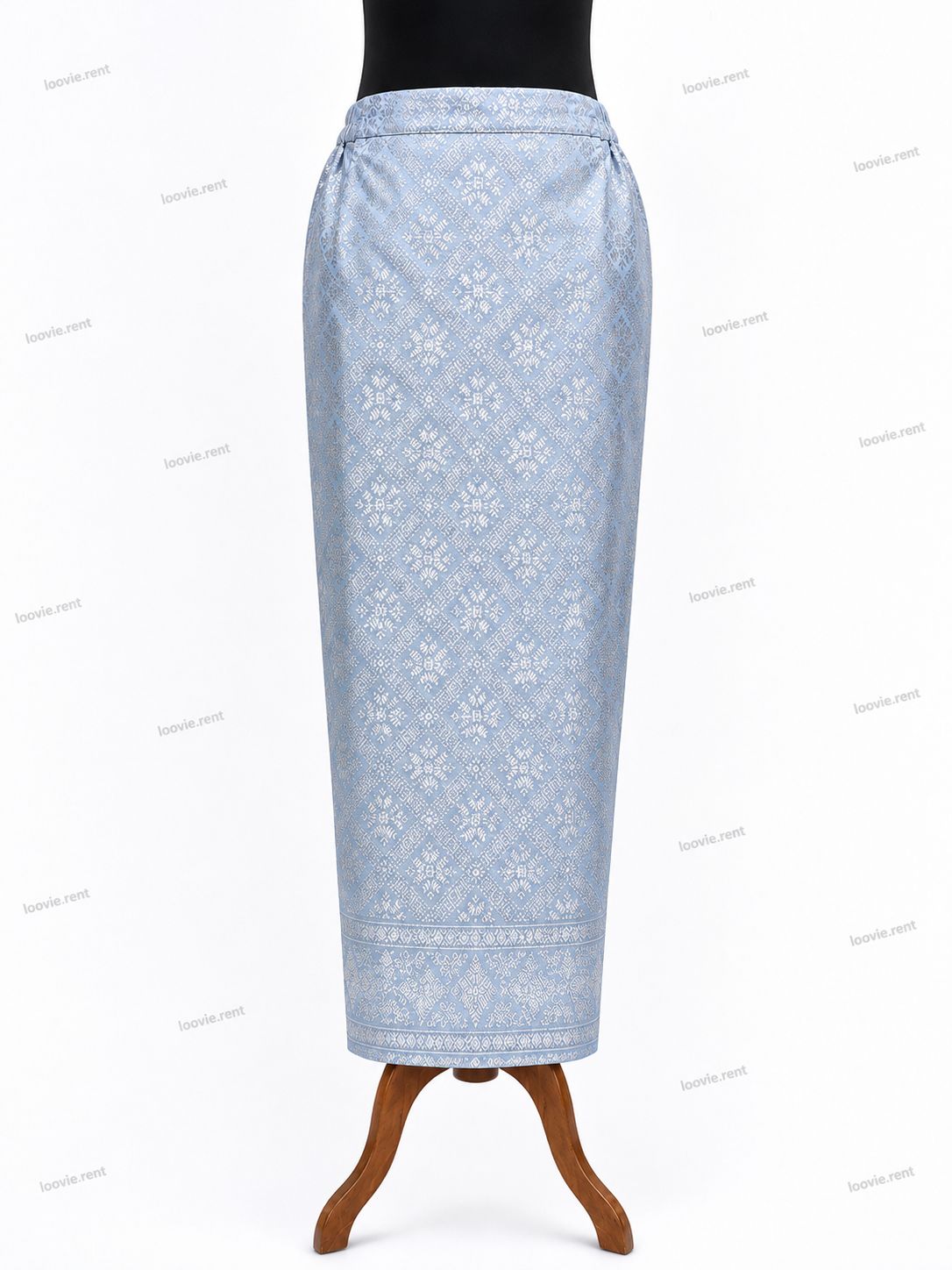 Songket Biru Muda - Silver