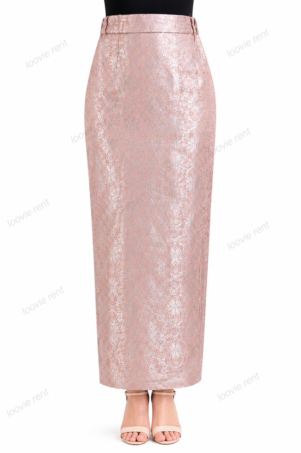 Songket peach-silver